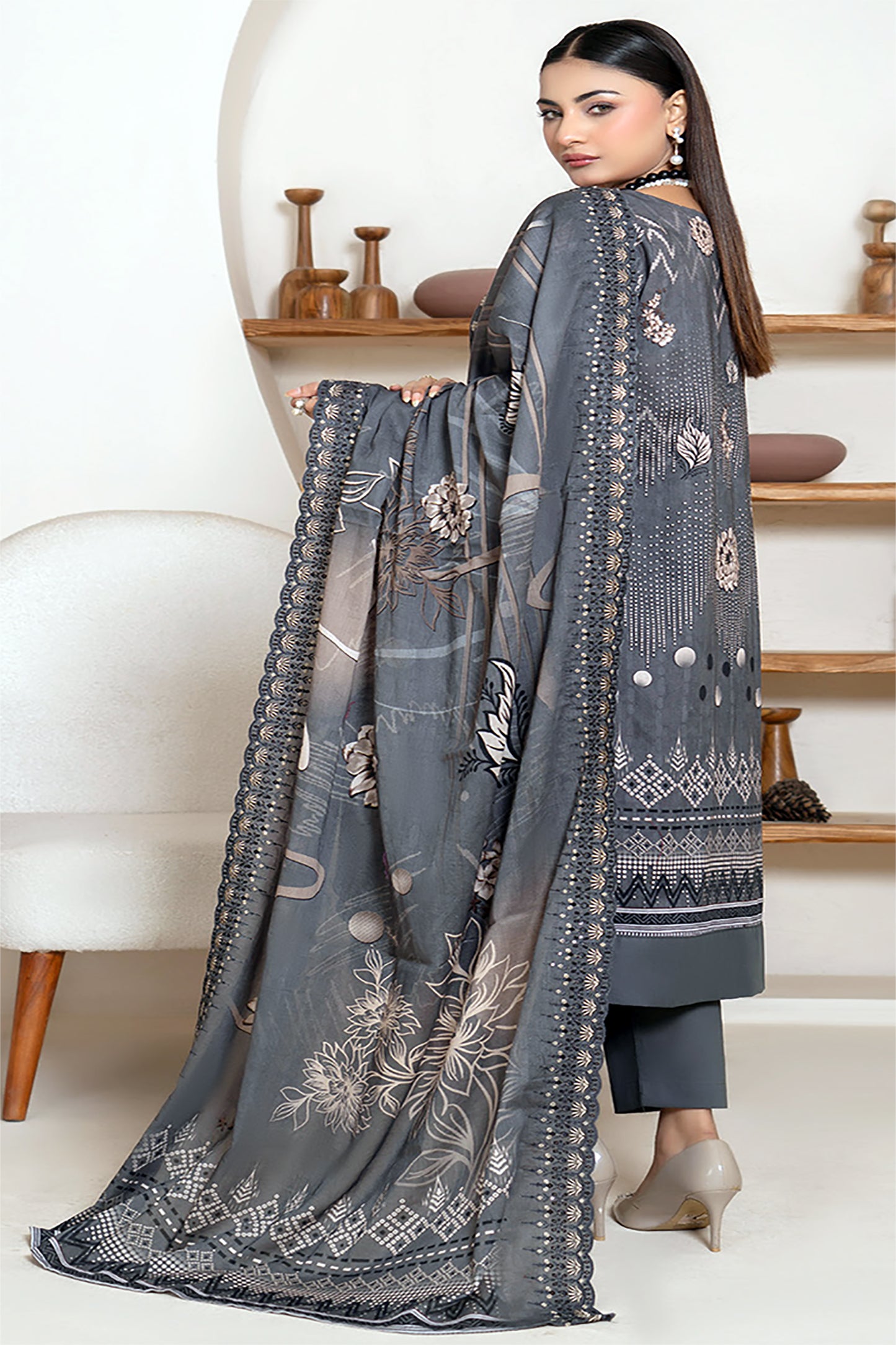 X Bin Saleem by Sobia Waseem – Digital Printed Embroidered Lawn | Subtle Elegance in Every Thread ✨
