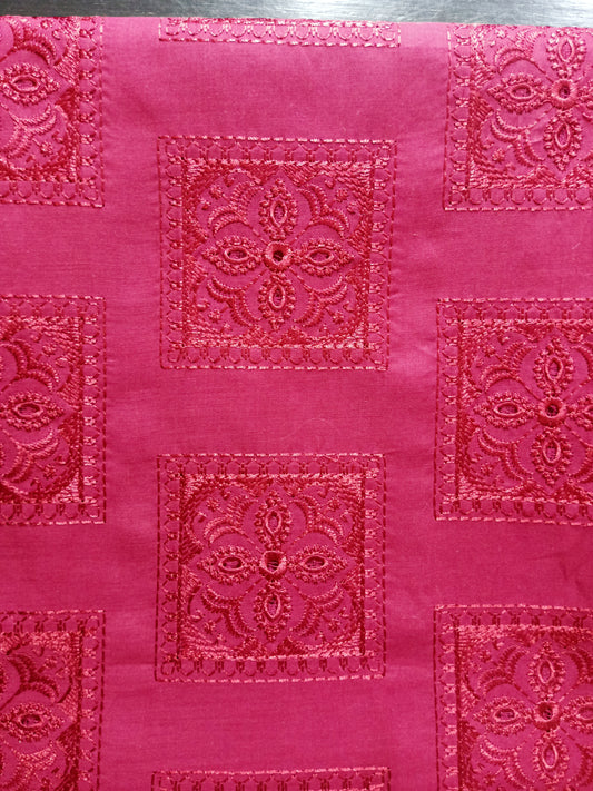 Rahwaleen Embroidery Lawn Suit with Chicken Kari (2-Piece) |đ Maroon Glaze | (R25-092)