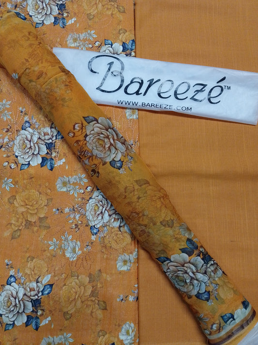 (R25-264) I Rahwaleen Printed Khaddar Suit (3-Piece) | | Bareeze Prints