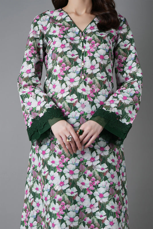 (R25-210) I Rahwaleen Printed Khaddar Suit (3-Piece) | 🌸 Blossom Whisper | Bareeze Prints