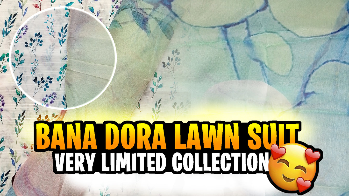 Rahwaleen Printed Lawn Suit (3-Piece) |๐ Bana Dora Collection | (R25-137)