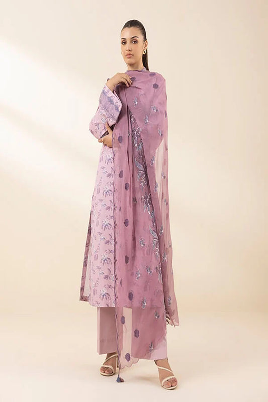 Rahwaleen Embroidery Lawn Suit (3-Piece) | SAPPHIRE Original | 💜 Orchid | (R25-163)