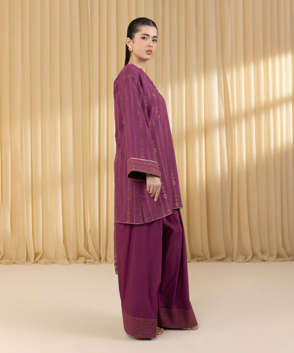 Rahwaleen Embroidery Lawn Suit (3-Piece) | SAPPHIRE Original | ✨💜 Golden Lavender | (R25-172)