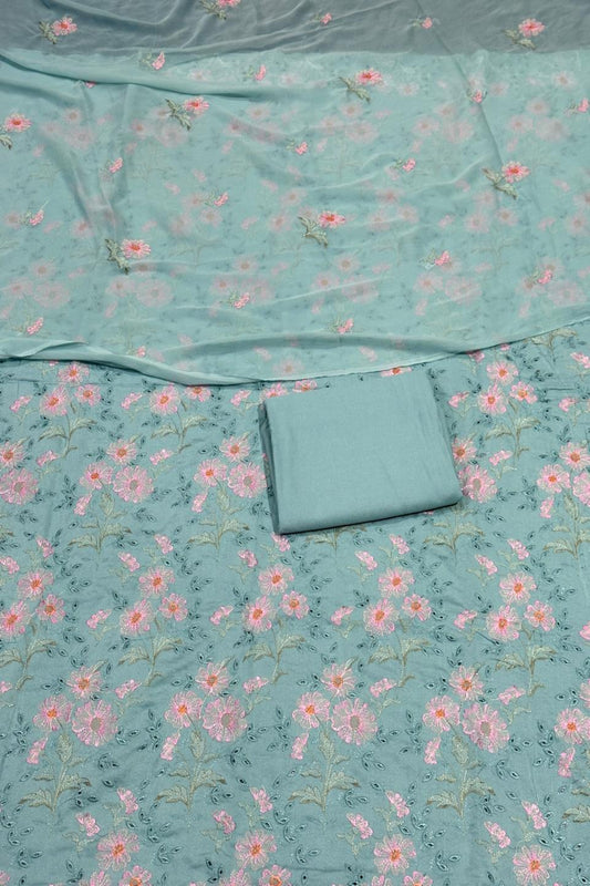 Floral patterned fabric with a folded piece of fabric on top