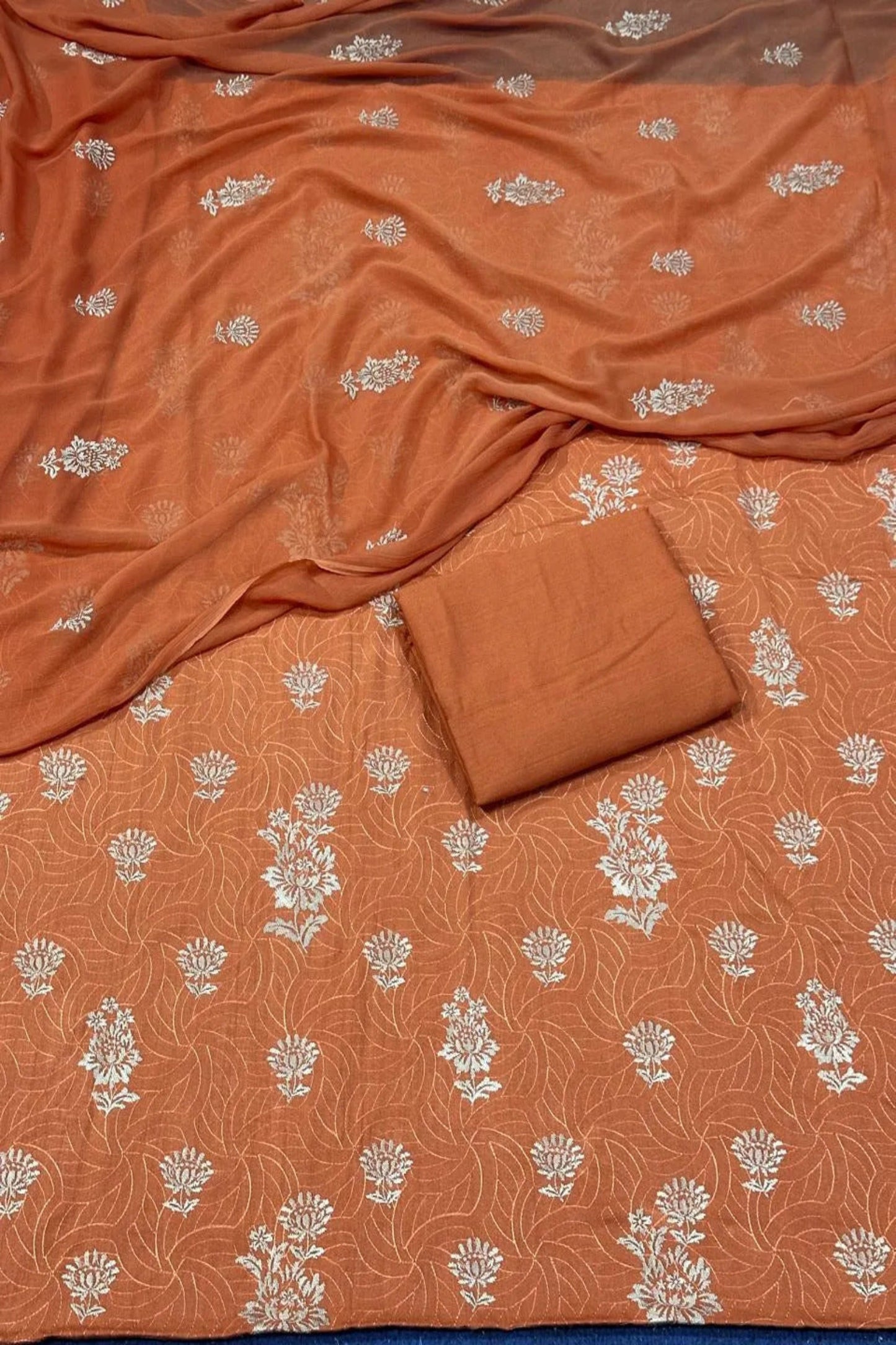 A1 - Rahwaleen Luxury Karandi Embroidered Suit (3-Piece) | Bareeze Prints | (R25-240)