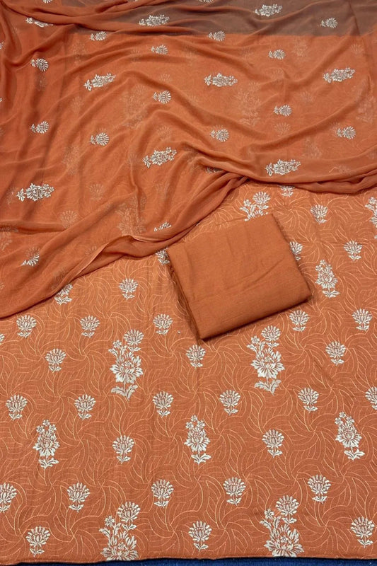 A1 - Rahwaleen Luxury Karandi Embroidered Suit (3-Piece) | Bareeze Prints | (R25-240)