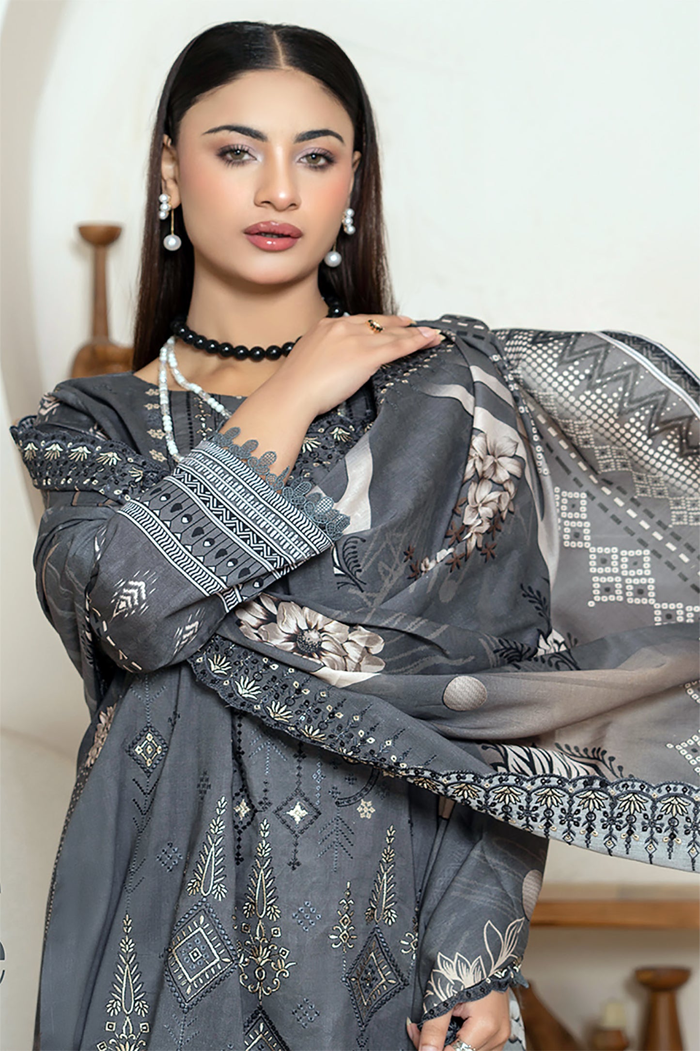 X Bin Saleem by Sobia Waseem – Digital Printed Embroidered Lawn | Subtle Elegance in Every Thread ✨