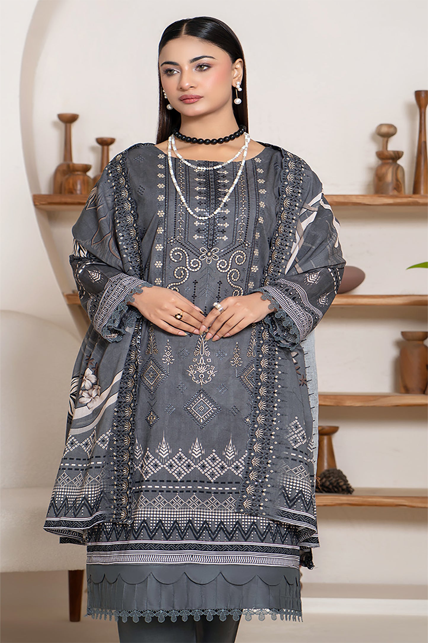 X Bin Saleem by Sobia Waseem – Digital Printed Embroidered Lawn | Subtle Elegance in Every Thread ✨