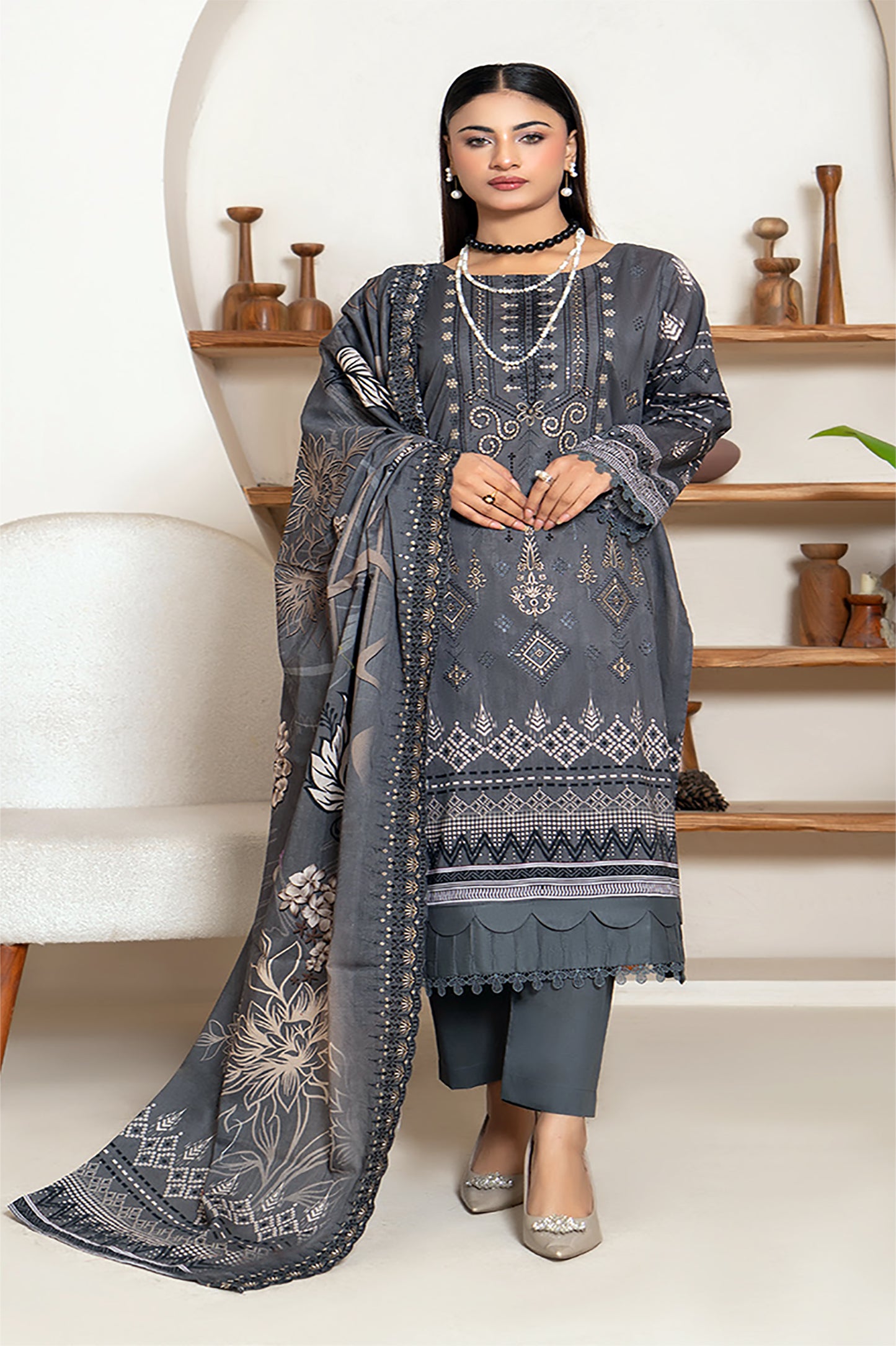 X Bin Saleem by Sobia Waseem – Digital Printed Embroidered Lawn | Subtle Elegance in Every Thread ✨
