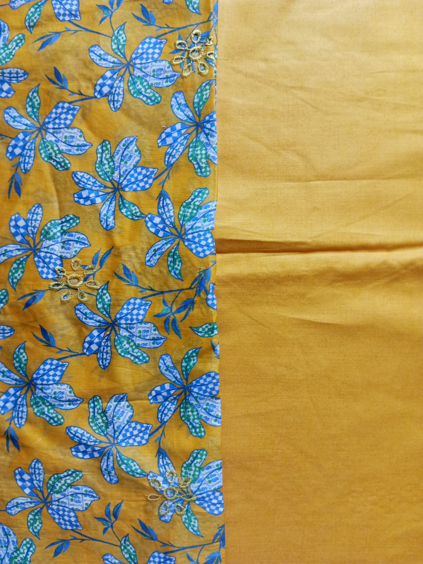 Rahwaleen Printed Lawn Suit with Chicken Kari Embroidery |🌾 Mustard Meadow | (R25-065)