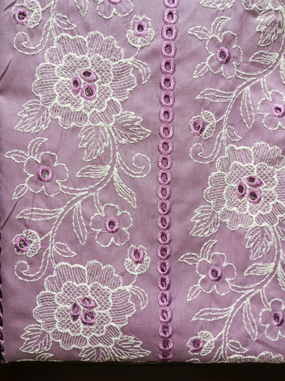 Rahwaleen Embroidery Lawn Suit with Chicken Kari (2-Piece) |🪻 Lilac Whisper | (R25-091)