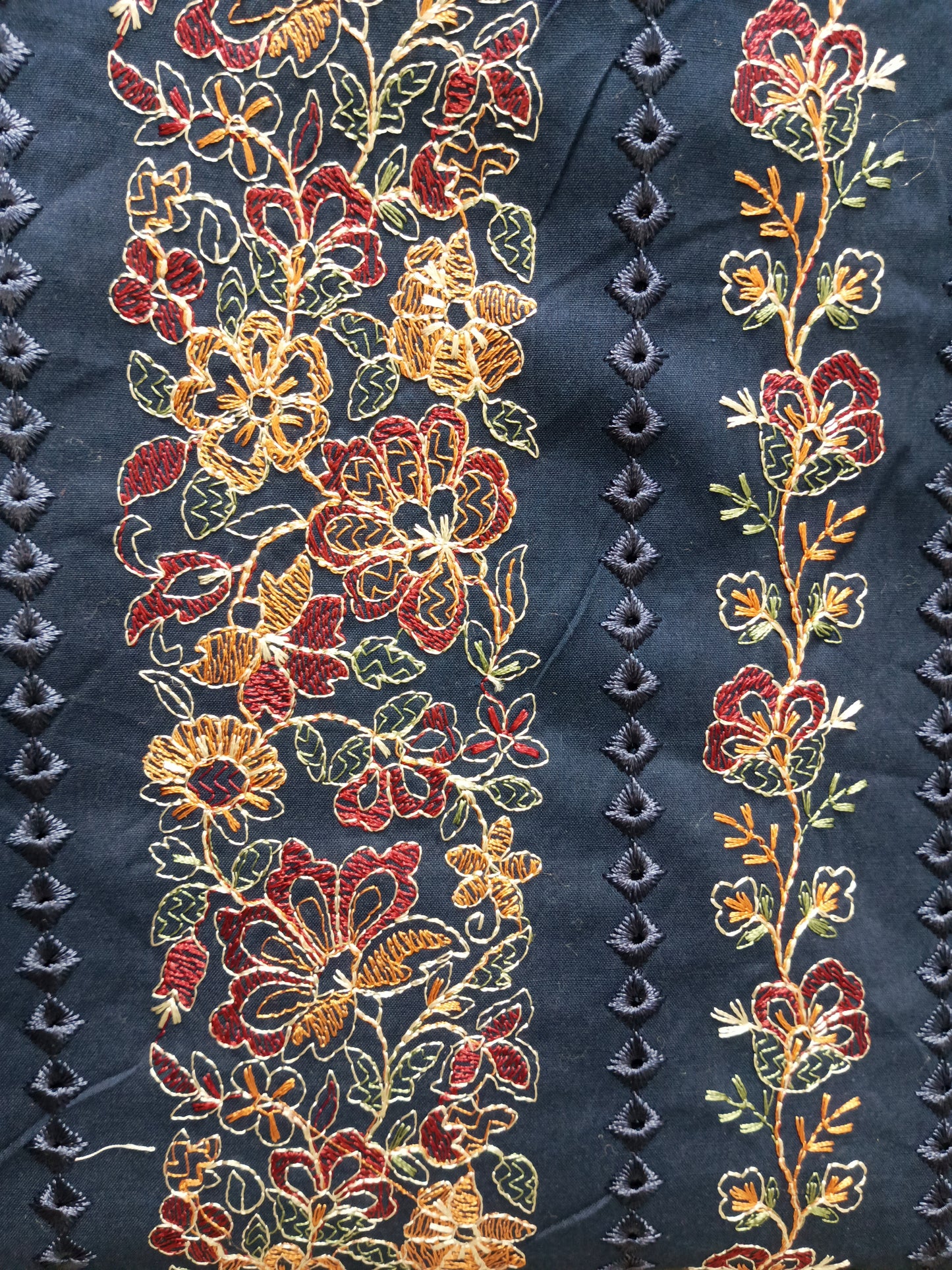 Rahwaleen Embroidery Lawn Suit with Chicken Kari (2-Piece) |🌌 Midnight Meadow | (R25-094)