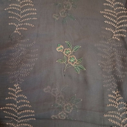 Rahwaleen Embroidered Lawn Suit (3-Piece) | 🍫 Chocolate Bloom | (R25-156)