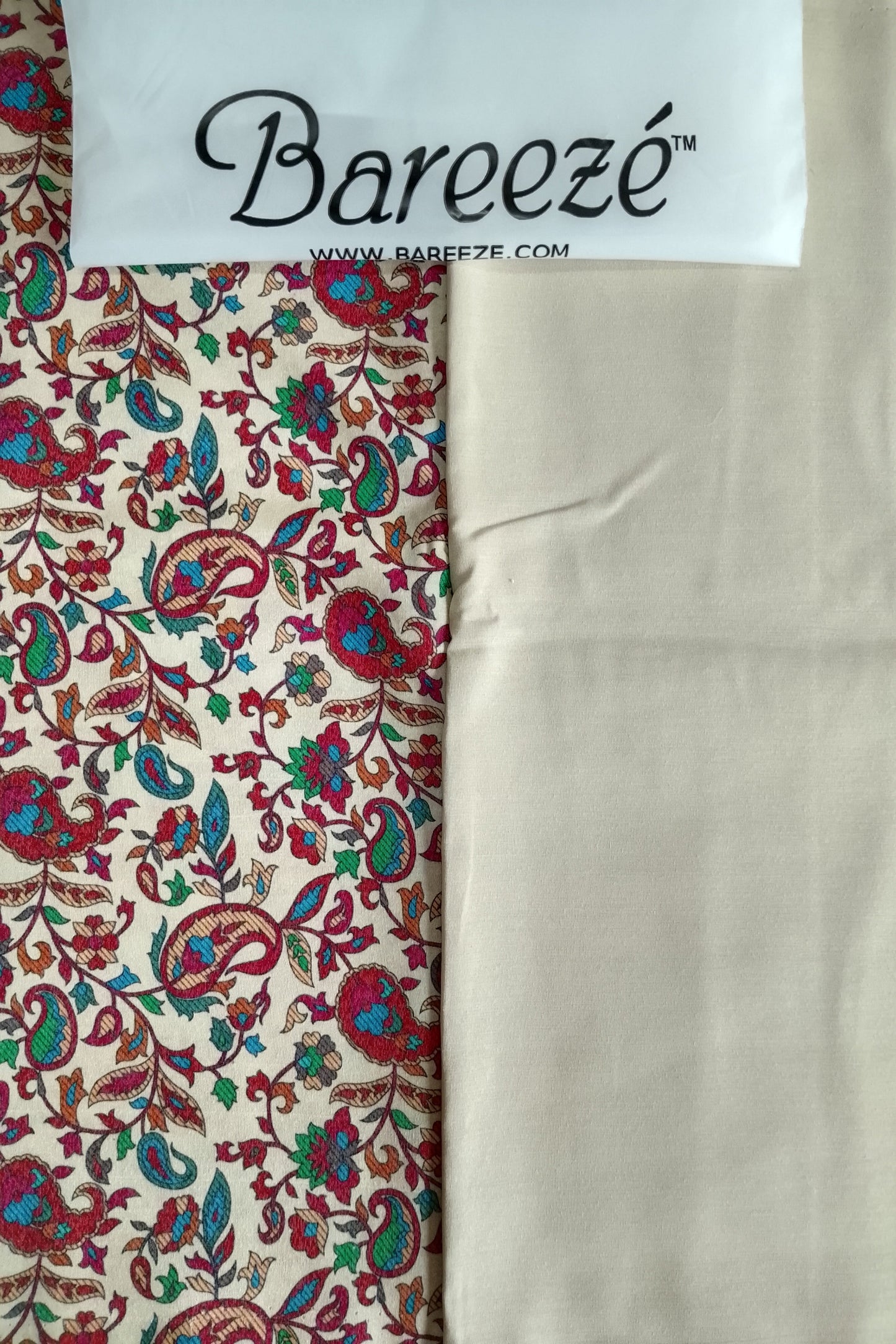 A1 - Rahwaleen Printed Karandi Suit (3-Piece) | 🌸 Golden Blossom | (R25-201)