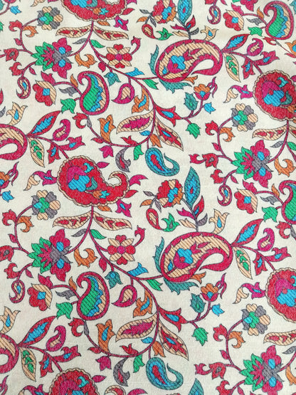 A1 - Rahwaleen Printed Karandi Suit (3-Piece) | 🌸 Golden Blossom | (R25-201)