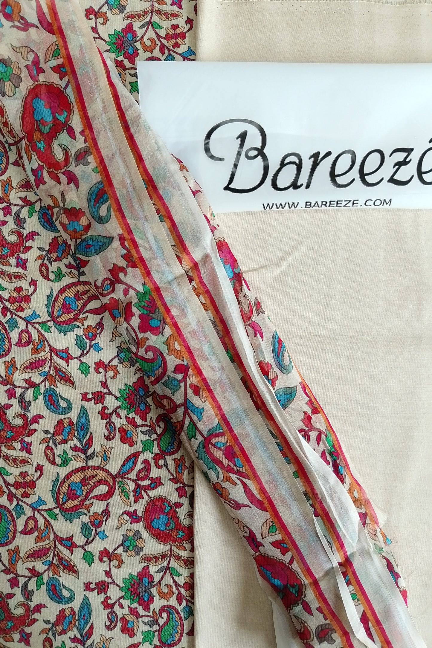 A1 - Rahwaleen Printed Karandi Suit (3-Piece) | 🌸 Golden Blossom | (R25-201)