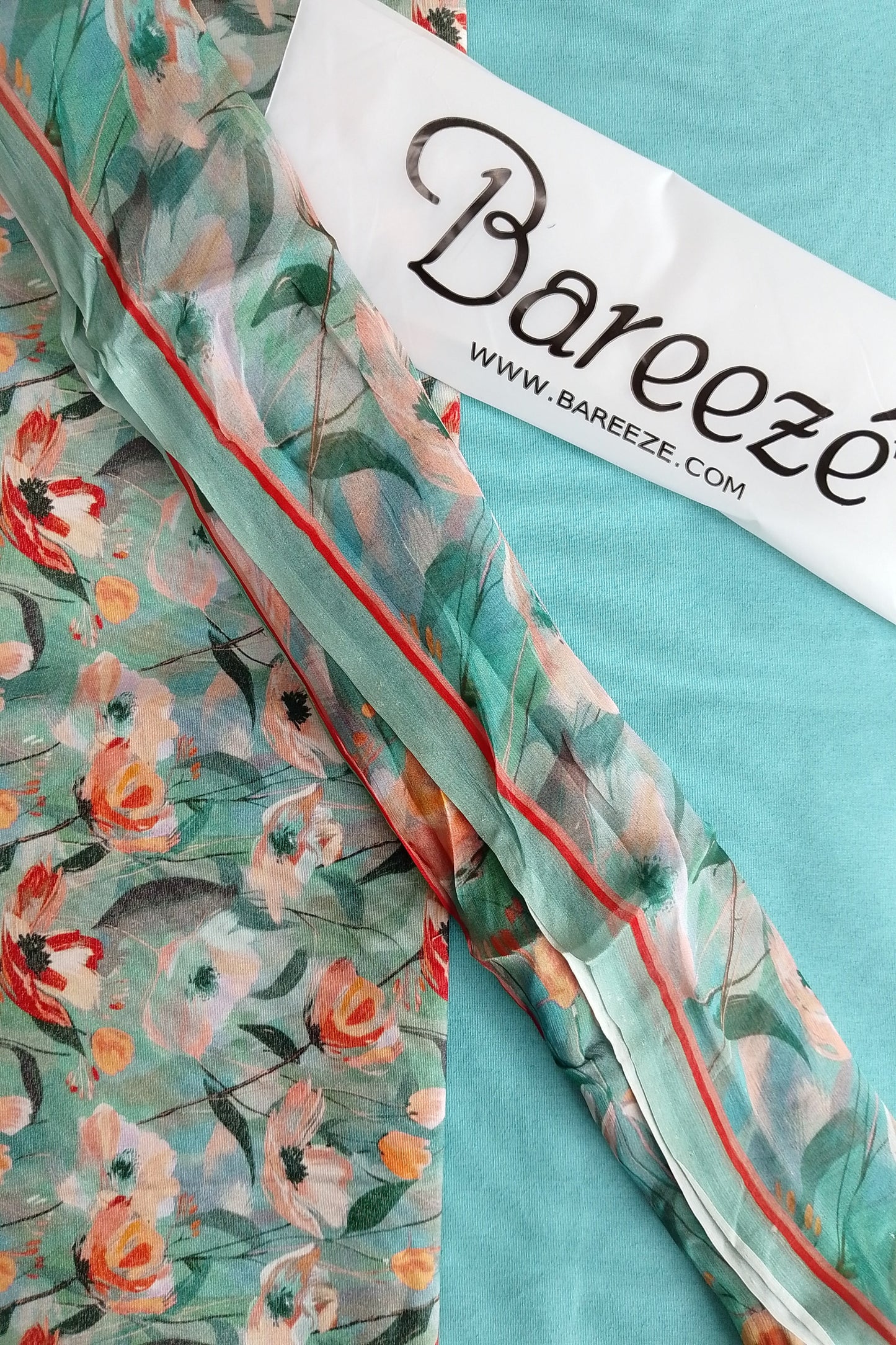 A1 - Rahwaleen Printed Karandi Suit (3-Piece) |🩵 Ferozi Floral | (R25-203)