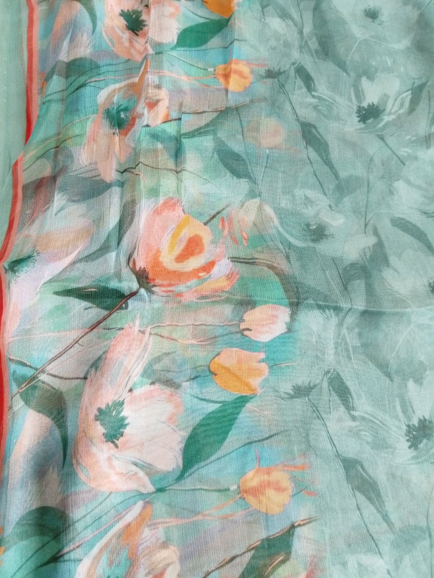 A1 - Rahwaleen Printed Karandi Suit (3-Piece) |🩵 Ferozi Floral | (R25-203)