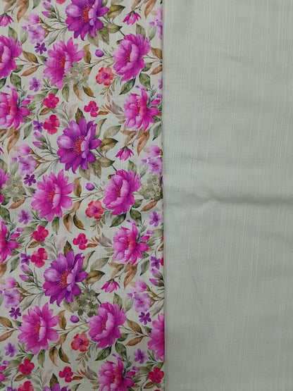 (R25-205) | Rahwaleen Printed Khaddar Suit (3-Piece) | 🌸 Moonlit Garden | Bareeze Prints