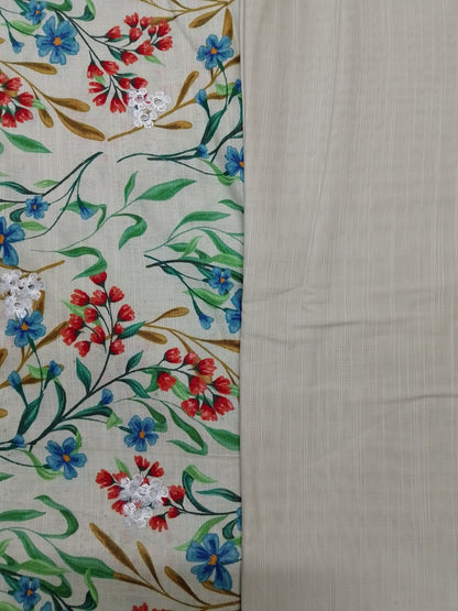 (R25-211) | Rahwaleen Printed Khaddar Suit (3-Piece) | 🌼 Soft Petal I Bareeze Prints