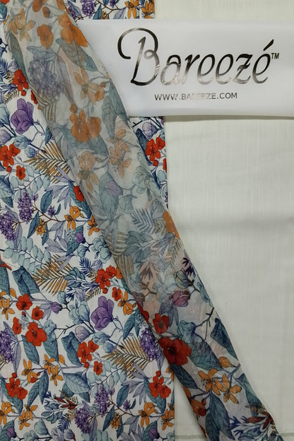 (R25-209) I Rahwaleen Printed Khaddar Suit (3-Piece) | 🌸 Blossom Whisper | Bareeze Prints