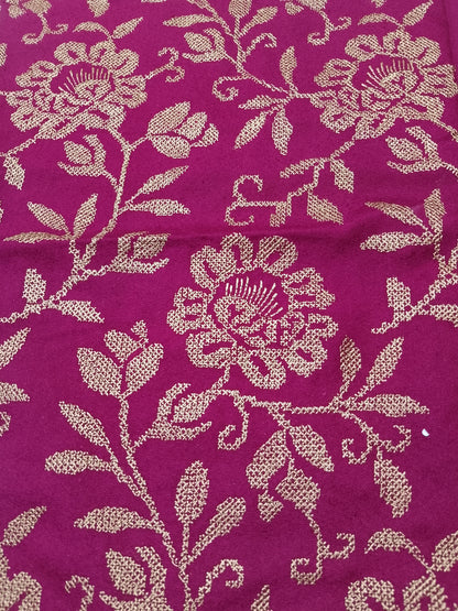 (R25-221) I Rahwaleen Embroidery Karandi Suit (3-Piece) | 🌺 Rosewood Glow | Bareeze Prints