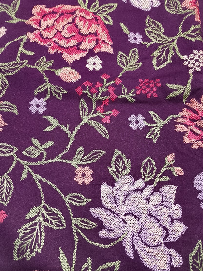 (R25-222) I Rahwaleen Embroidery Karandi Suit (3-Piece) | 💜 Mystic Bloom | Bareeze Prints