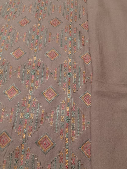 (R25-227) I Rahwaleen Embroidery Karandi Suit (3-Piece) | 🌸 Mauve Grace shade | Bareeze Prints