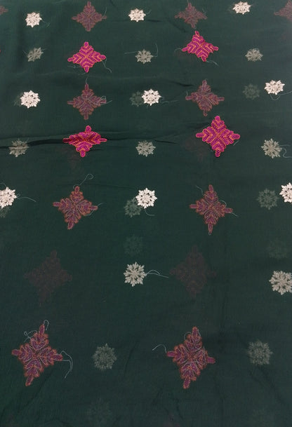 (R25-216) I Rahwaleen Embroidered Karandi Suit (3-Piece) | 🌿 Emerald Charm | Bareeze Prints