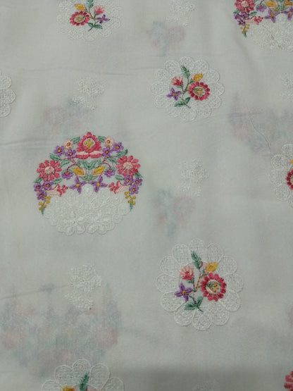 (R25-229) I Rahwaleen Embroidery Karandi Suit (3-Piece) | 🤍 Floral Symphony | Bareeze Prints