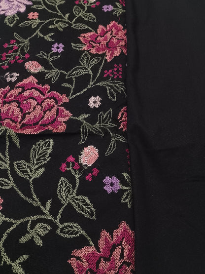 (R25-231) I Rahwaleen Embroidery Karandi Suit (3-Piece) | 🖤 Noir Elegance | Bareeze Prints