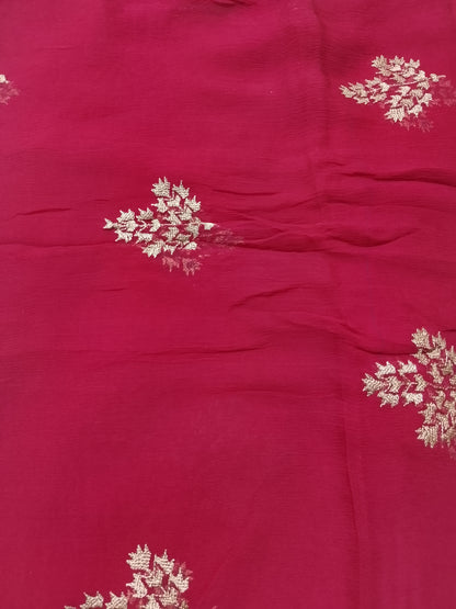 (R25-233) I Rahwaleen Embroidery Karandi Suit (3-Piece) | ❤️ Crimson Radiance | Bareeze Prints