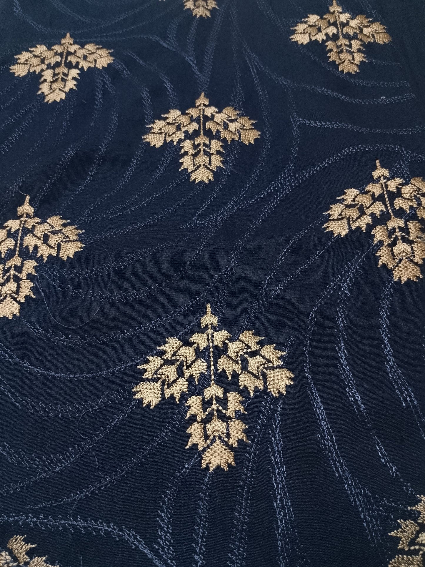 (R25-235) I Rahwaleen Embroidery Karandi Suit (3-Piece) | 🌌 Royal Midnight | Bareeze Prints