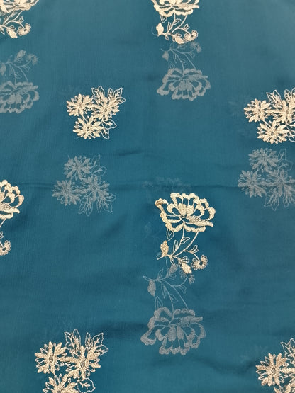 (R25-243) I Rahwaleen Embroidery Karandi Suit (3-Piece) | 🍃 Seafoam Glow | Bareeze Prints