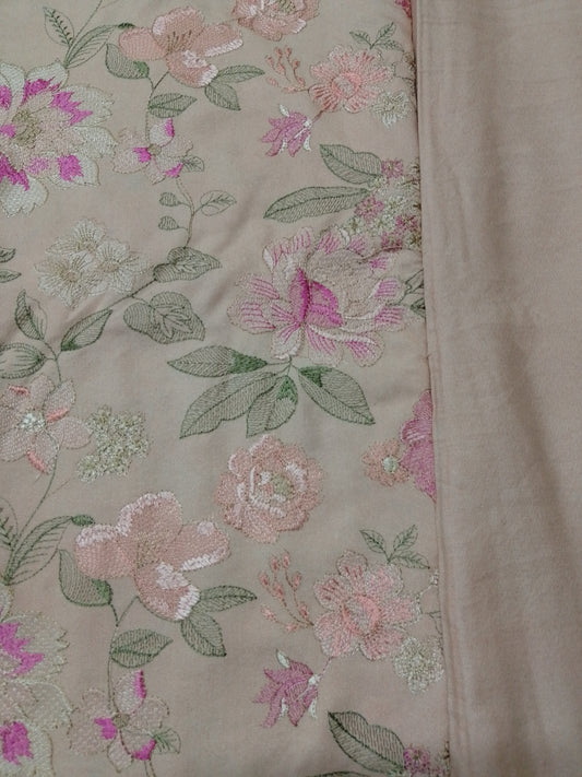 (R25-244) I Rahwaleen Embroidery Karandi Suit (3-Piece) | 🌸 Blush Charm | Bareeze Prints