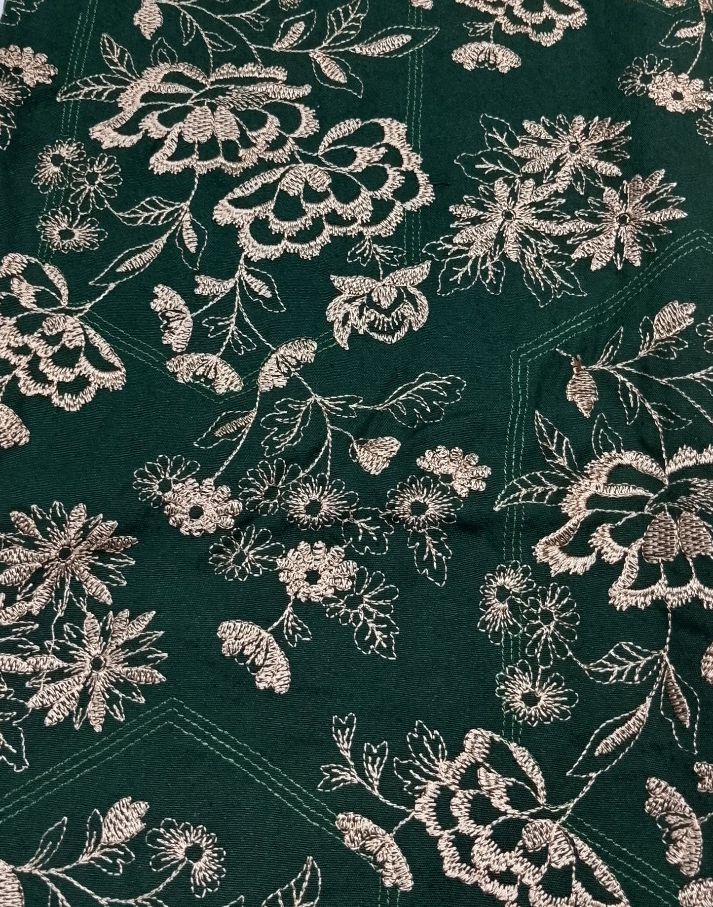 (R25-245) I Rahwaleen Embroidery Karandi Suit (3-Piece) | 🌿 Emerald Glow | Bareeze Prints