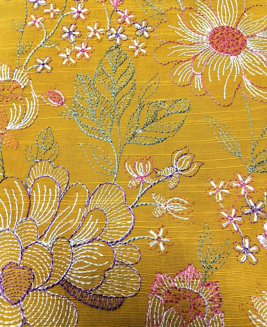 (R25-254) I Rahwaleen Embroidery Khaddar Suit (2-Piece) | πΌ Mustard Bloom | Bareeze Prints