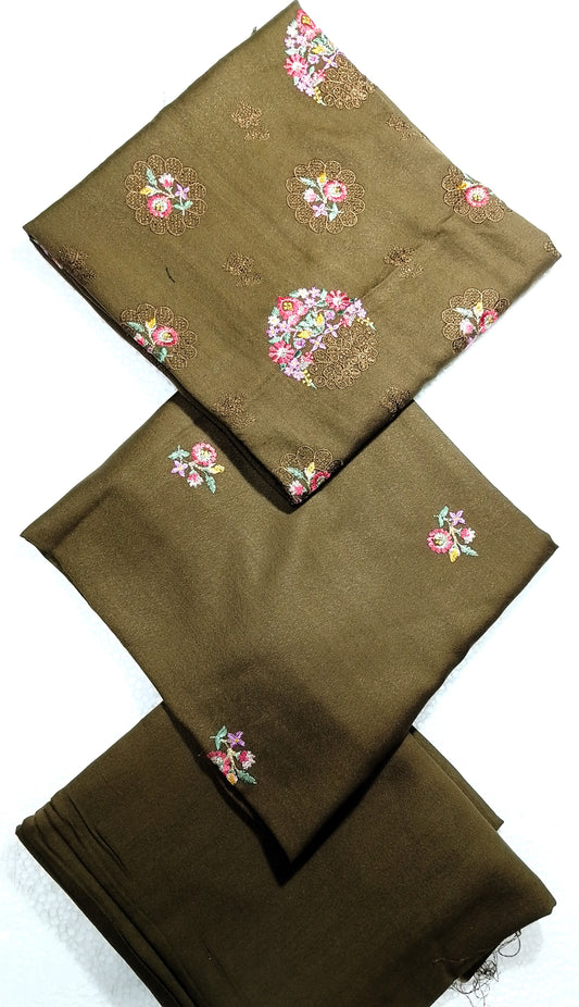 (R25-248) I Rahwaleen Embroidery Karandi Suit (2-Piece) | 🌿 Meadow Bloom | Bareeze Prints