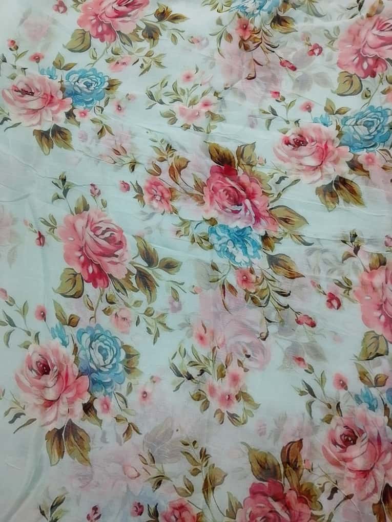 (R25-207) | Rahwaleen Printed Khaddar Suit (3-Piece) | 🌊 Aqua Bloom | Bareeze Prints