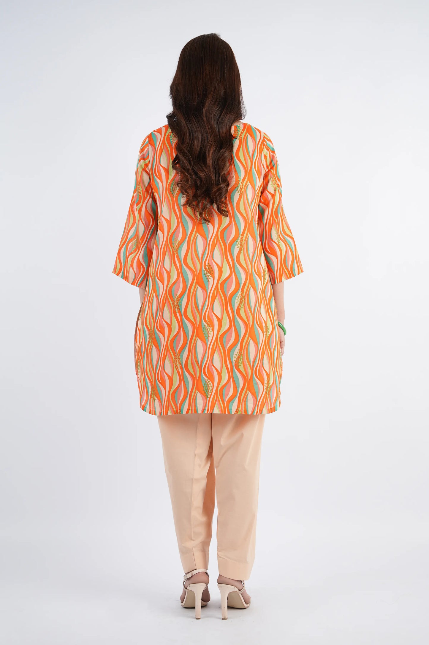 A1 - Rahwaleen Printed Lawn Suit (3-Piece) |🧡🌿 Sunset Stride | (R25-184)